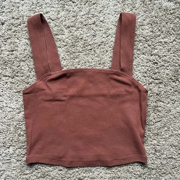 Abercrombie 90s Essential Rib Tank in Brown, size M | Poshmark