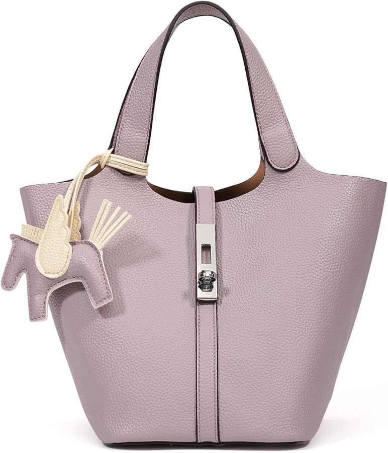 Tote Bag for Women Vegan Leather Bucket Purse for Women Top Handle Handbag Shoulder Bag with Deta... | Amazon (US)