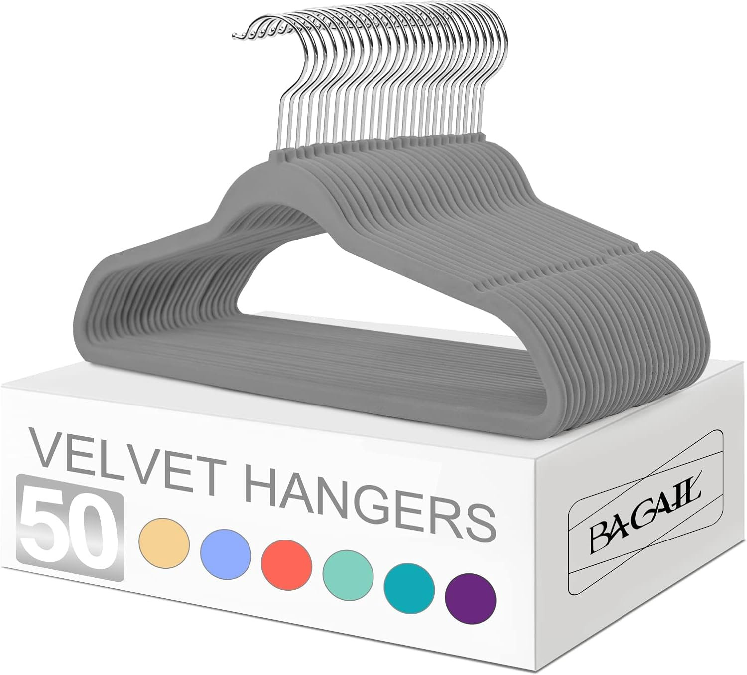 BAGAIL Velvet Hangers,Non Slip Notched Coat/Suit Hangers,Heavy Duty Space Saving Clothes Hangers ... | Amazon (US)
