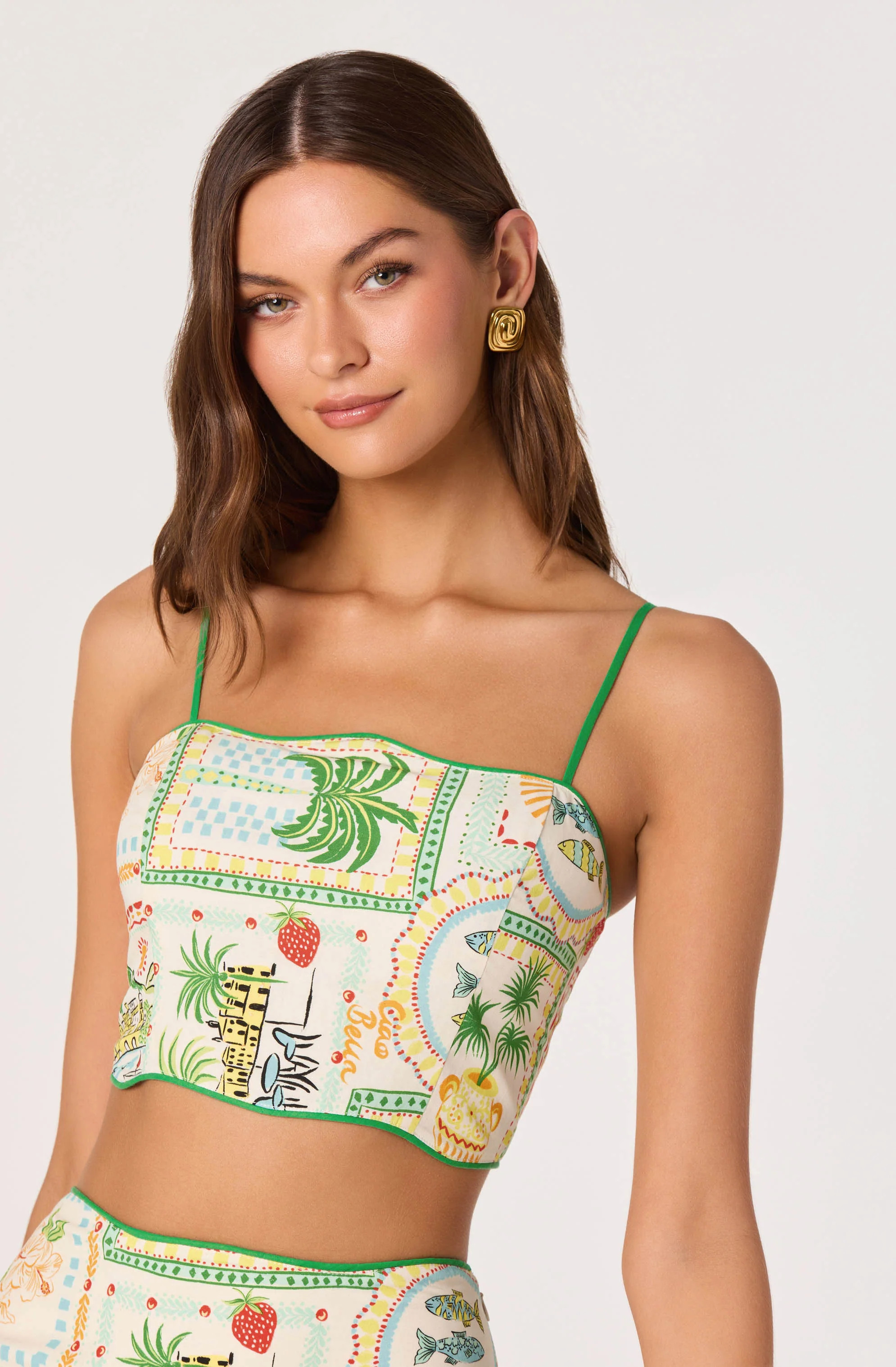 Heidi Novelty Print Crop Top | ASTR The Label (US)