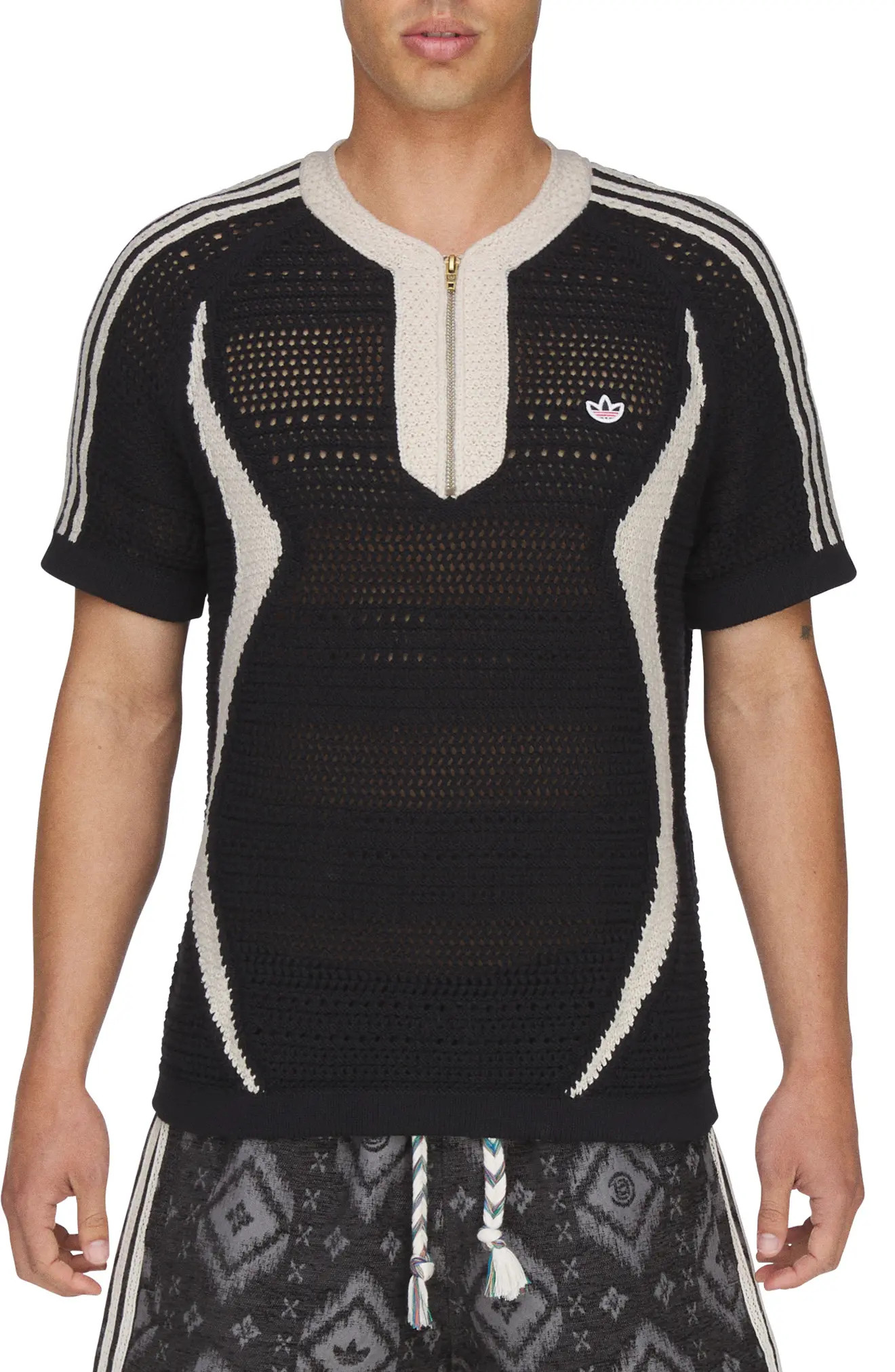 x CLOT Short Sleeve Quarter Zip Sweater | Nordstrom | Nordstrom
