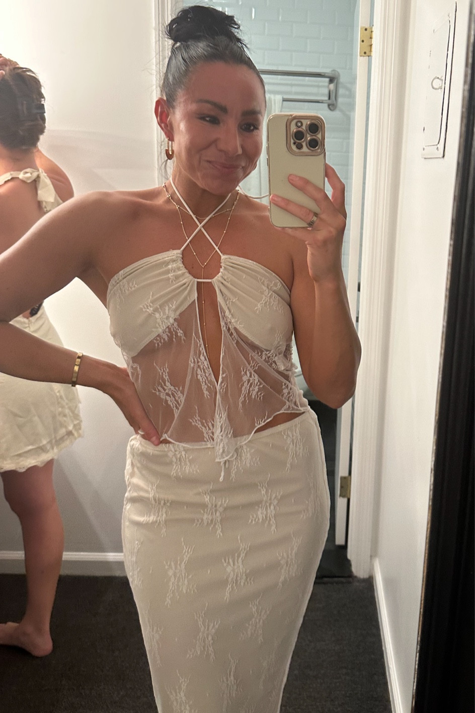 White/nude set for vacation or special events! So comfortable and affordable. You can tie the top different ways to best fit your chest. It is more nude with white lace overlay as seen in the picture here. 

Vacation 
Festival
Concertn

#LTKfindsunder100 #LTKtravel #LTKaustralia