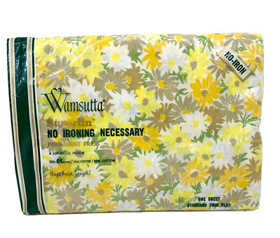 Vintage Wamsutta Twin Size Flat Sheet Floral  -70s Flowers Fabric New | eBay US