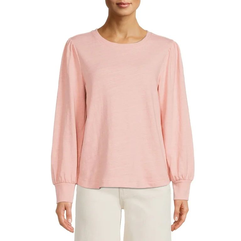 Time and Tru Women's Long Sleeve Puff Sleeve Top | Walmart (US)