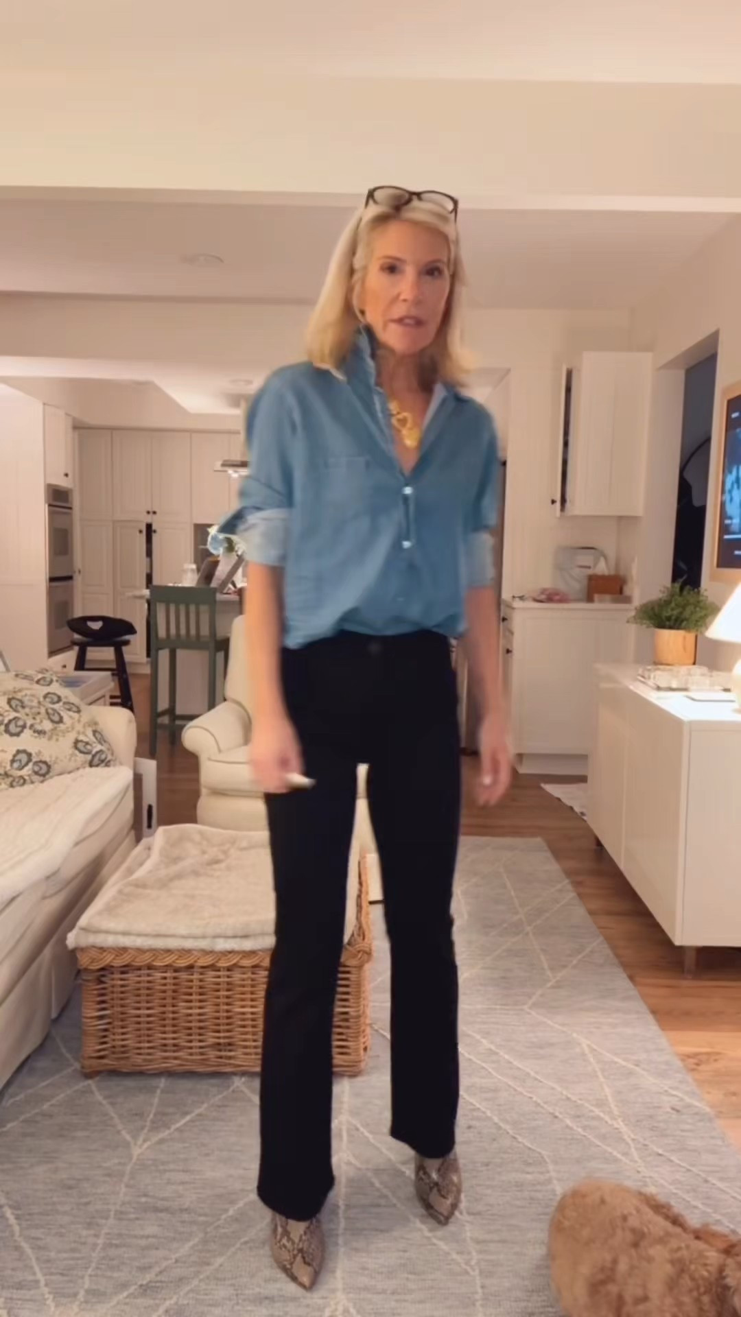 Easy date night outfit.

Denim button down, black straight leg jeans, and snake print booties. Simple, classic, but the boots make it a little more fun.

This is one of those outfits that always works.



#LTKOver40 #LTKgrwm #LTKootd