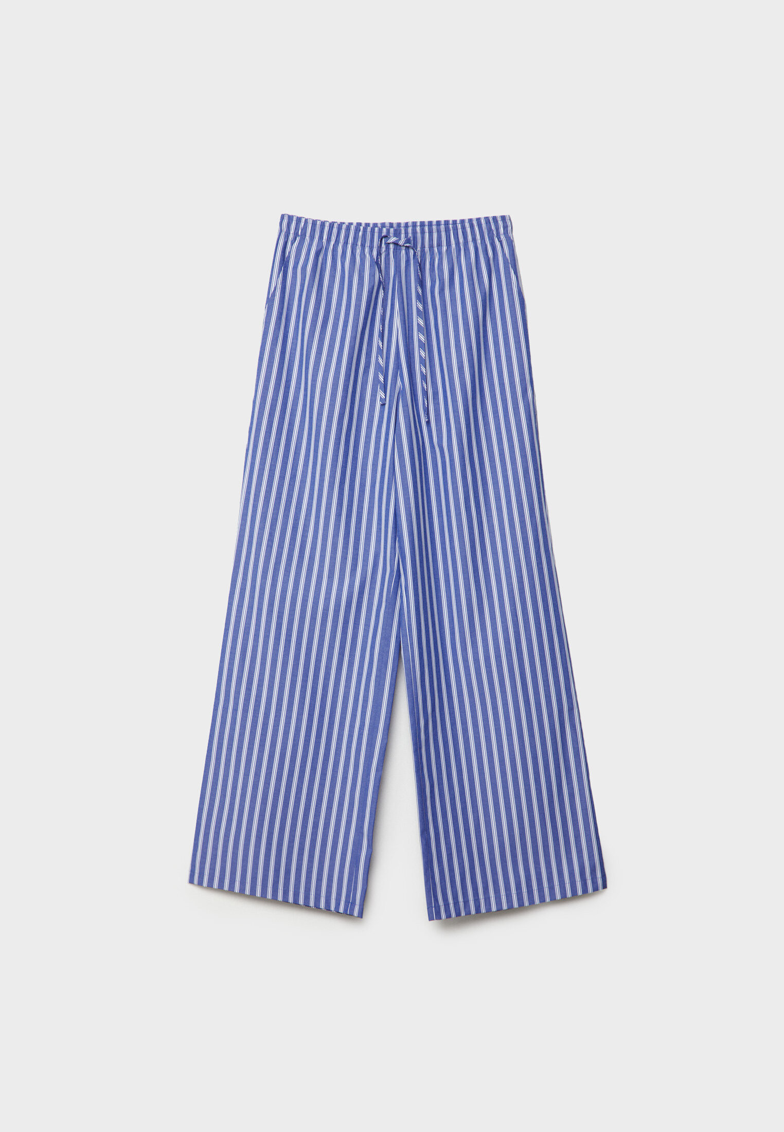 Flowing striped poplin trousers - Women's fashion | Stradivarius United Kingdom | Stradivarius (UK)