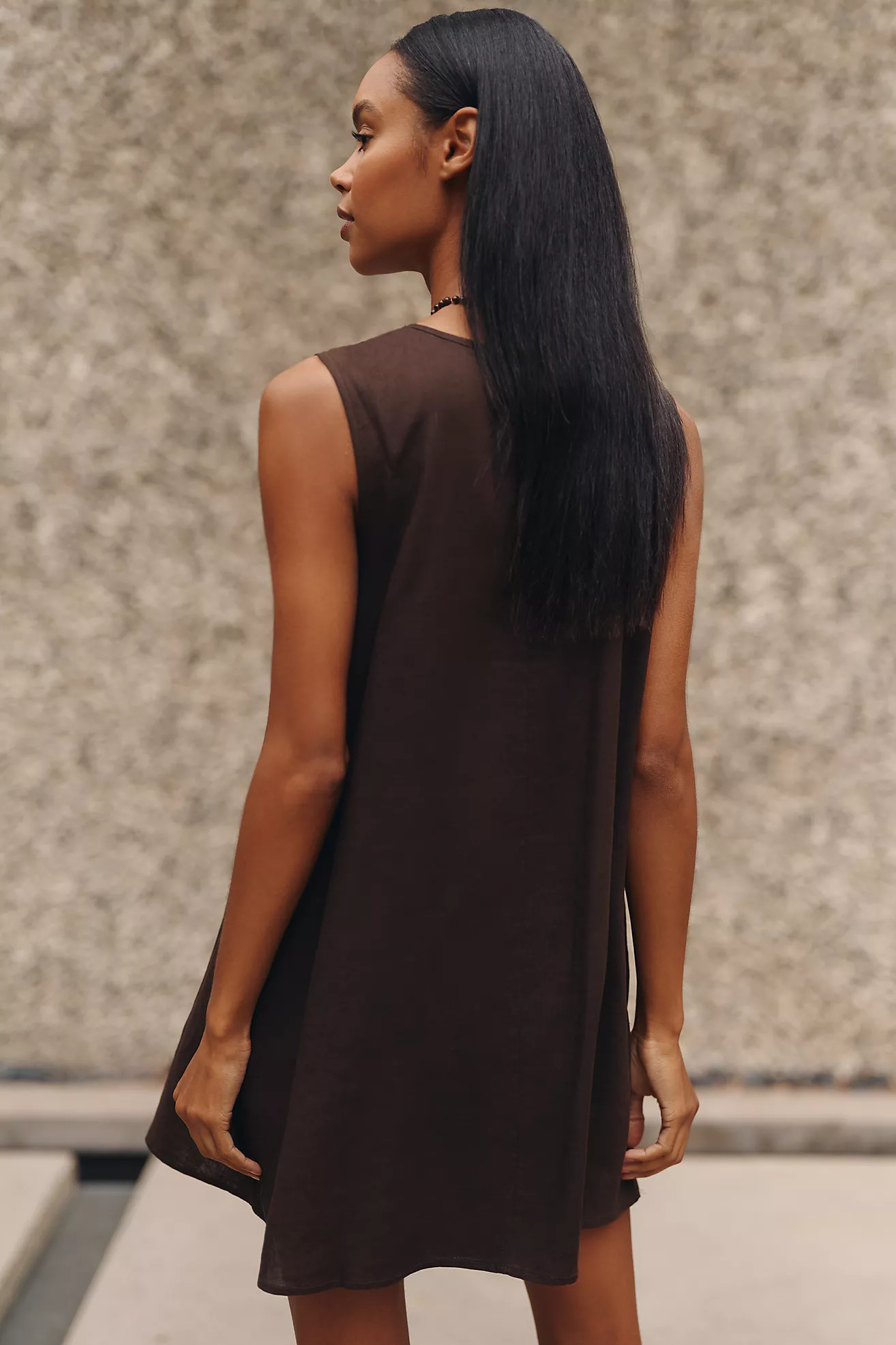 Celandine Linen-Blend Scoop Dress | Anthropologie (US)