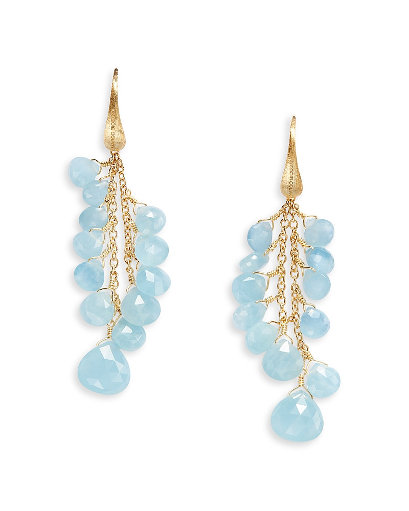 Marco Bicego 18K Yellow Gold Paradise Aquamarine Cluster Chain Drop Earrings - Exclusive | Bloomingdale's (US)
