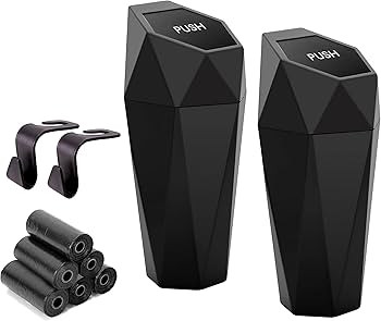 Ginsco Car Trash Can Cup Holder, 2 Pack Mini Trash Can with Lid, Car Accessories for Interior, Le... | Amazon (US)