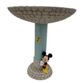 Disney Mickey Stone 20-Inches H Blue Polypropylene Complete birdbath | Lowe's