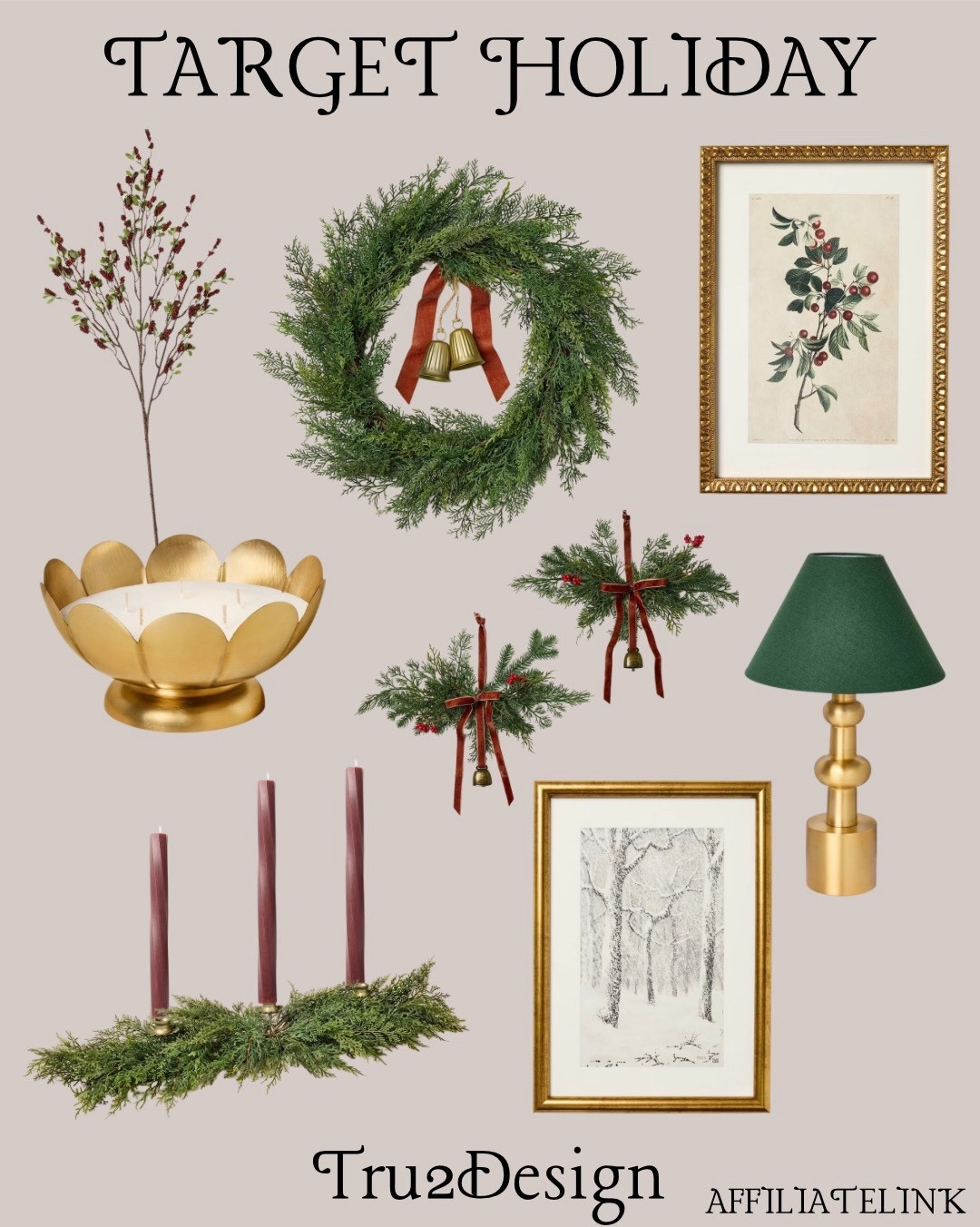 ✨🎄 Target Holiday Finds 🎄✨
Bring the magic of the season home with these timeless Target pieces — elegant greenery, golden accents, and cozy winter artwork that make every corner feel festive and warm. From modern wreaths to vintage-inspired lamps, these finds are perfect for a classic holiday look with a touch of charm.

🛍️ Tap to shop these beautiful holiday accents and start decorating early!

#TargetHoliday #HolidayDecor #TargetFinds #HomeForTheHolidays #LTKHome #TargetStyle #ChristmasDecor #LTKHoliday #HolidayAesthetic #Tru2Design #AffiliateLink #WinterDecor #CozyHome

#LTKSeasonal #LTKHome #LTKOver40
