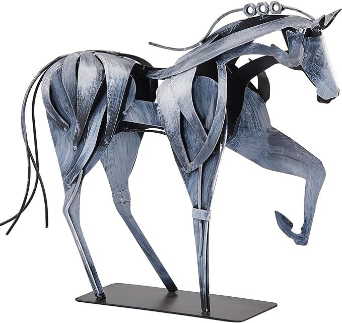 SunBlogs Art Handmade Horse Statue - Unique Rustic Decor for Office & Home - Hand-Painted Metal S... | Amazon (US)