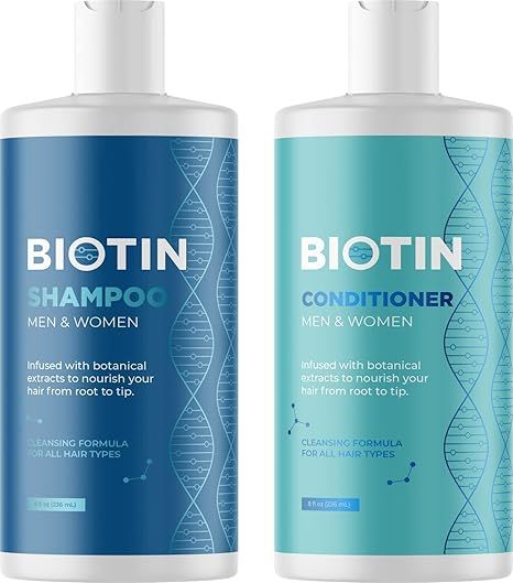 Volumizing Biotin Shampoo and Conditioner Set - Sulfate Free Shampoo and Conditioner for Dry Dama... | Amazon (US)