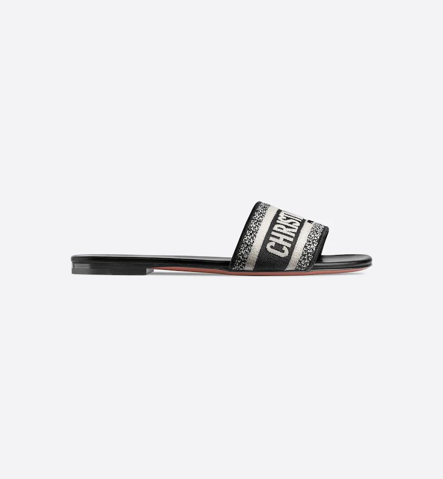 Dway Slide Black Embroidered Cotton | DIOR | Dior Beauty (US)