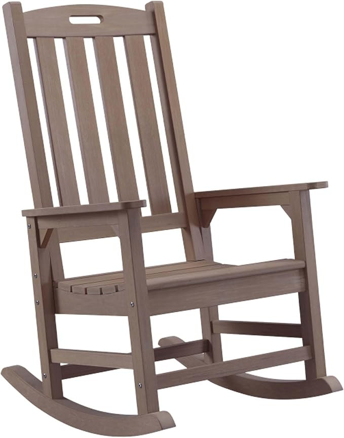 Psilvam Oversized Outdoor Rocking Chair, with 21" Wide Seat and 32" Tall Backrest, Pre-Assembled ... | Amazon (US)
