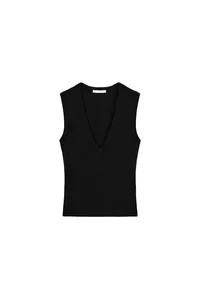 ÄRMELLOSES BAUMWOLL-T-SHIRT | Zara US