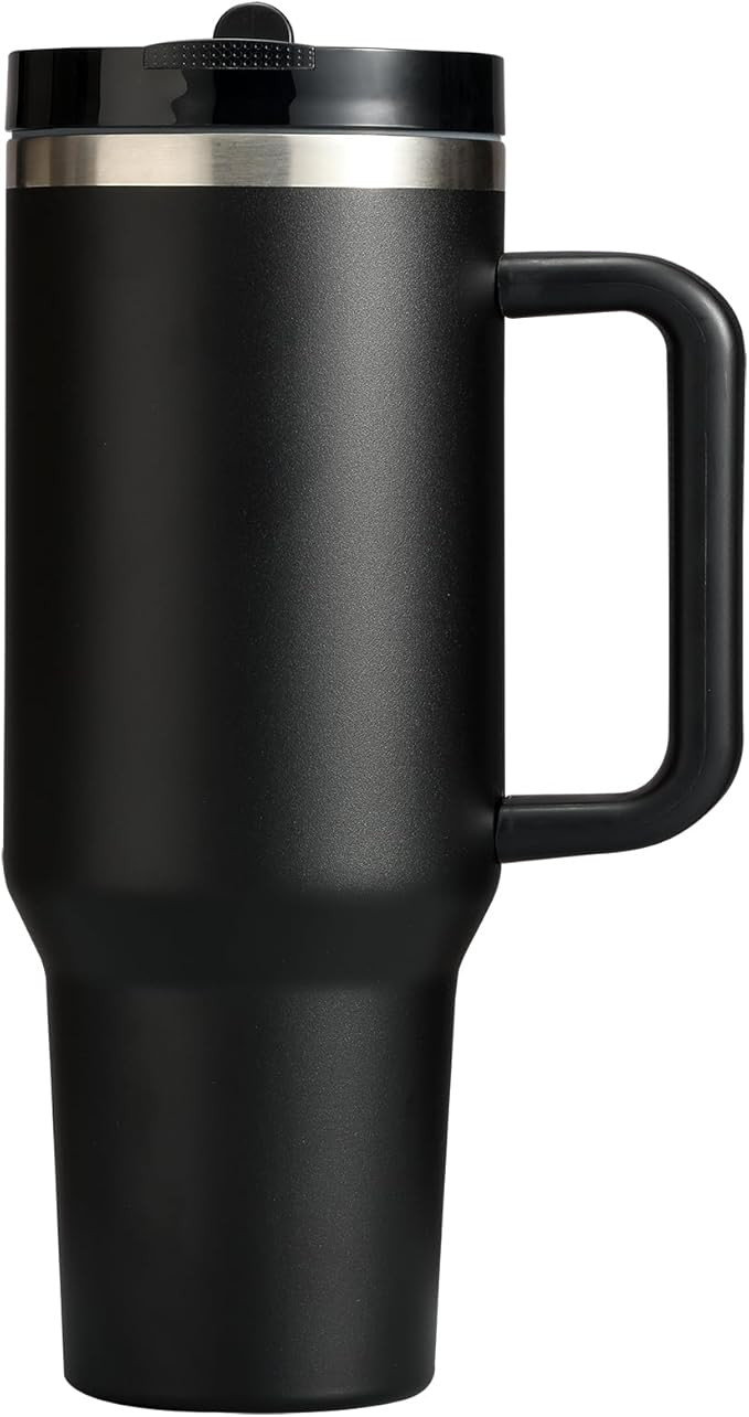 40 oz Tumbler with Handle, Flip Straw Lid, Leakproof Design, Stainless Steel Insulated Cup, Doubl... | Amazon (US)