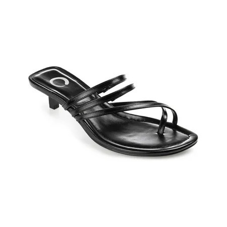 Journee Collection Womens LETTIE Faux Leather Kitten Heel Heels | Walmart (US)