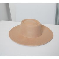 Unisex Beige Boater Fedora Hat | Etsy (US)