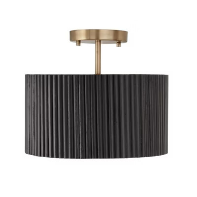 Capital Lighting Donovan 1 - Light Semi-Flush Mount in Black Stain/Matte Brass | Target