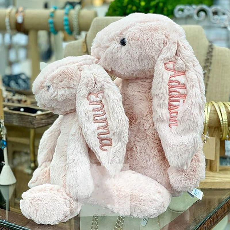 Embroidered Plush Bunny With Child'S Name HandMade Custom Plush Toy Child'S First Easter Gift | Amazon (US)