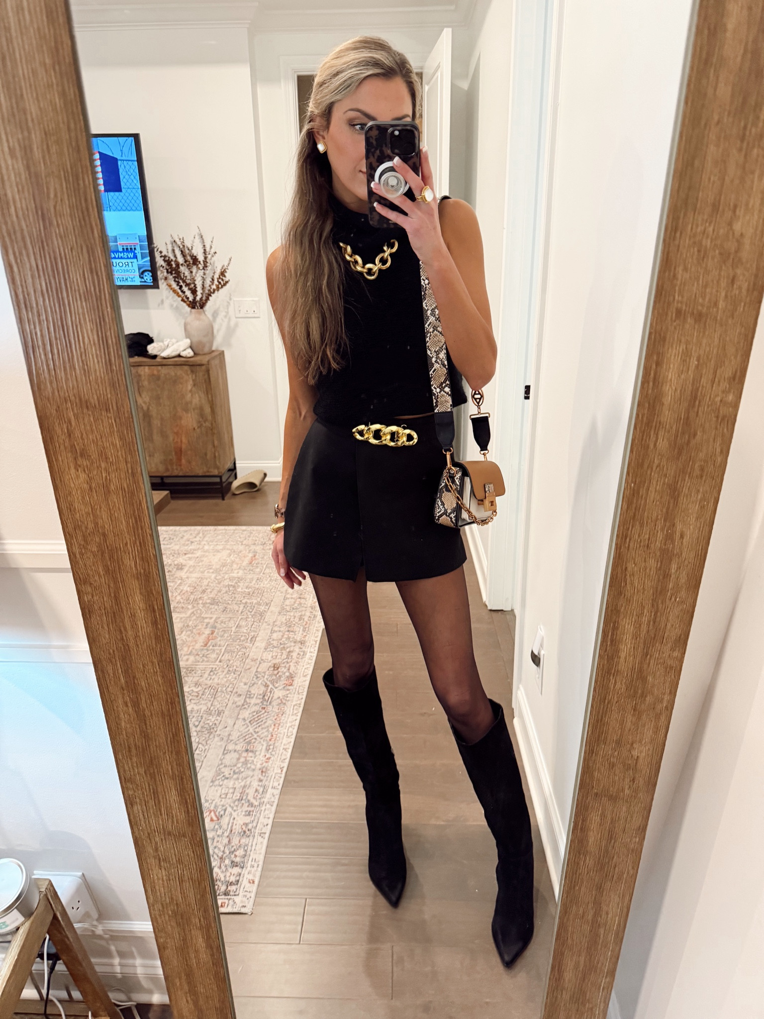 All black holiday look ✨


•
•
Date night outfit, black suede boots, sheer tights, cowl neck turtleneck, Christmas outfit , gold jewelry 

#LTKHoliday #LTKStyleTip