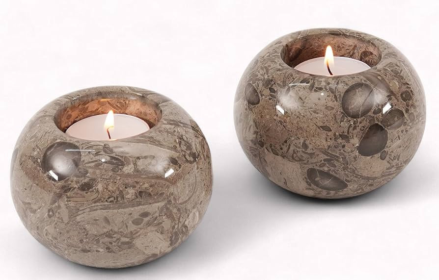Tealight Candle Holder 3.5 Inch Oceanic Stone Votive Candle Holders for Table Centerpiece & Earth... | Amazon (US)