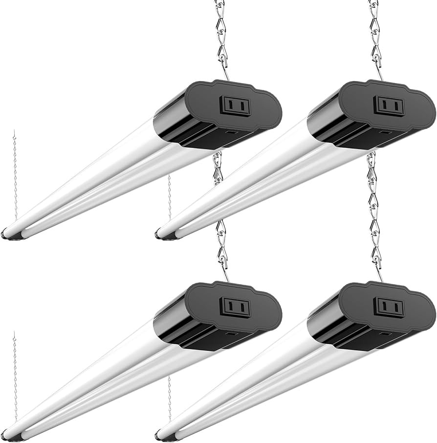 BBOUNDER 4 Pack Linkable LED Utility Shop Light, 4 FT, 4000 LM, 48 Inch Integrated Fixture for Ga... | Amazon (US)
