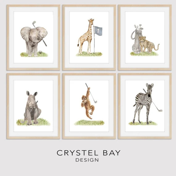 Golf Buddies Set of 6   Nursery Art Print Boys Room Girls | Etsy | Etsy (US)