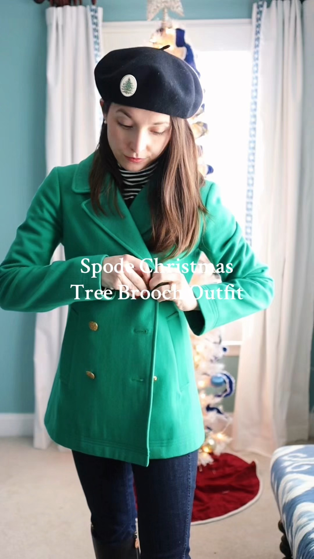 I found this Spode pin at an antique store just after Christmas last year, and figured I would just put on one of my coats. But adding to a beret is more fun!

#LTKHoliday