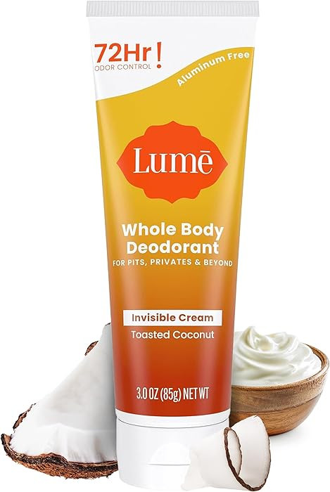 Lume Whole Body Deodorant - Invisible Cream Tube - 72 Hour Odor Control - Aluminum Free, Baking S... | Amazon (US)