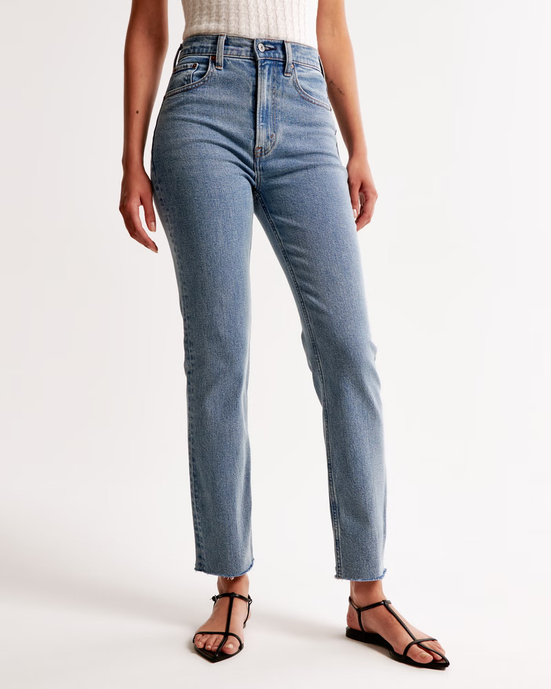 Ultra High Rise Ankle Straight Jean | Abercrombie & Fitch (US)