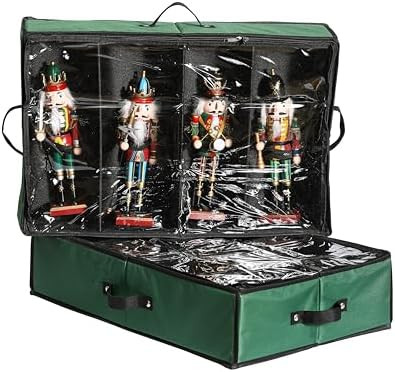Christmas Figures Storage Box, 2 Pack, Holds 4 Nutcracker Figurines up to 16 inches, Canvas Adjus... | Amazon (US)