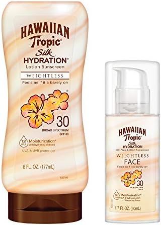 Hawaiian Tropic, SPF 30 Broad Spectrum Sunscreen, Silk Hydration Weightless Sunscreen Pack with 6... | Amazon (US)