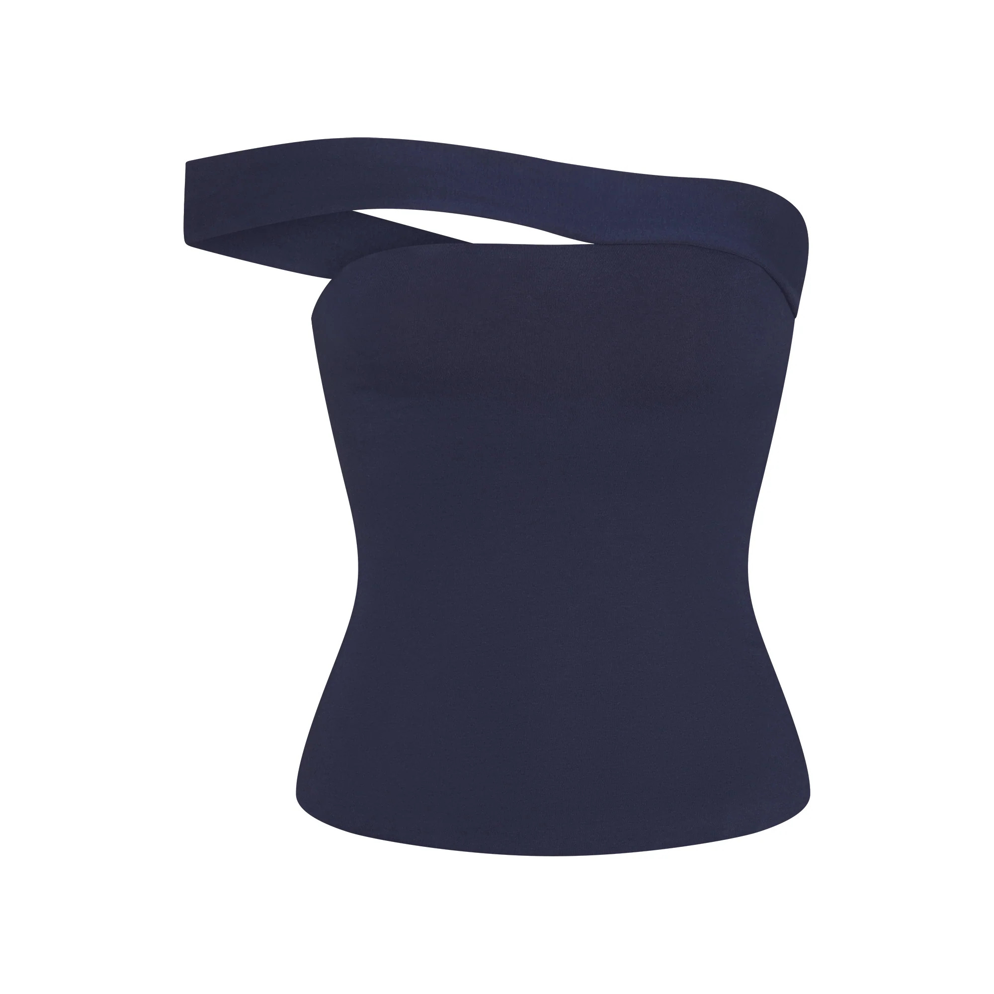 COTTON JERSEY ASYMMETRICAL TOP | NAVY | SKIMS | SKIMS (US)