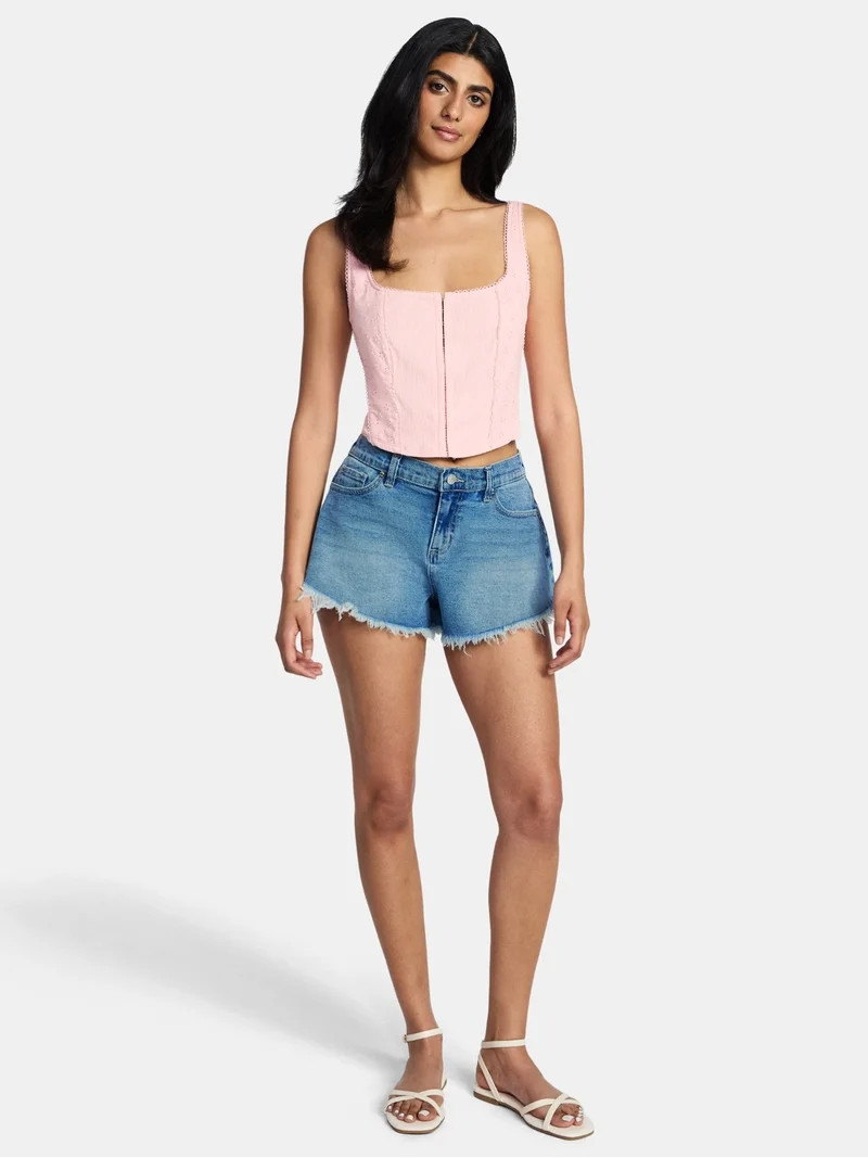 Madden NYC Women's Frayed Denim Shorts, Sizes XXS-XXL | Walmart (US)