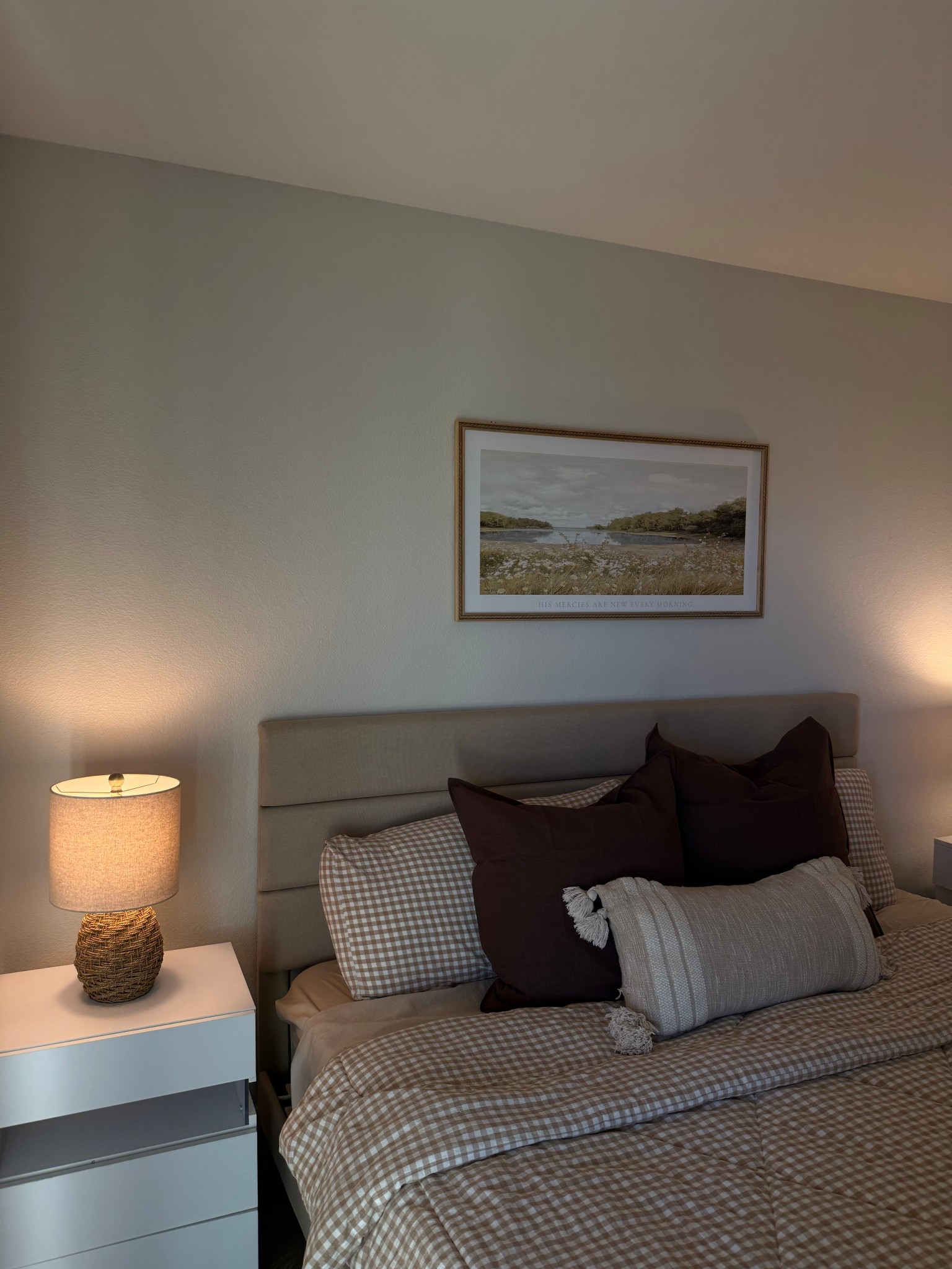 Linked what I could but lamps and wall art are from hobby lobby! 