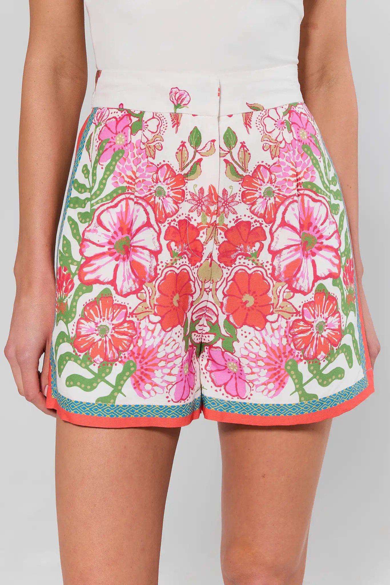 Adair Pink Floral Print Shorts | Avara