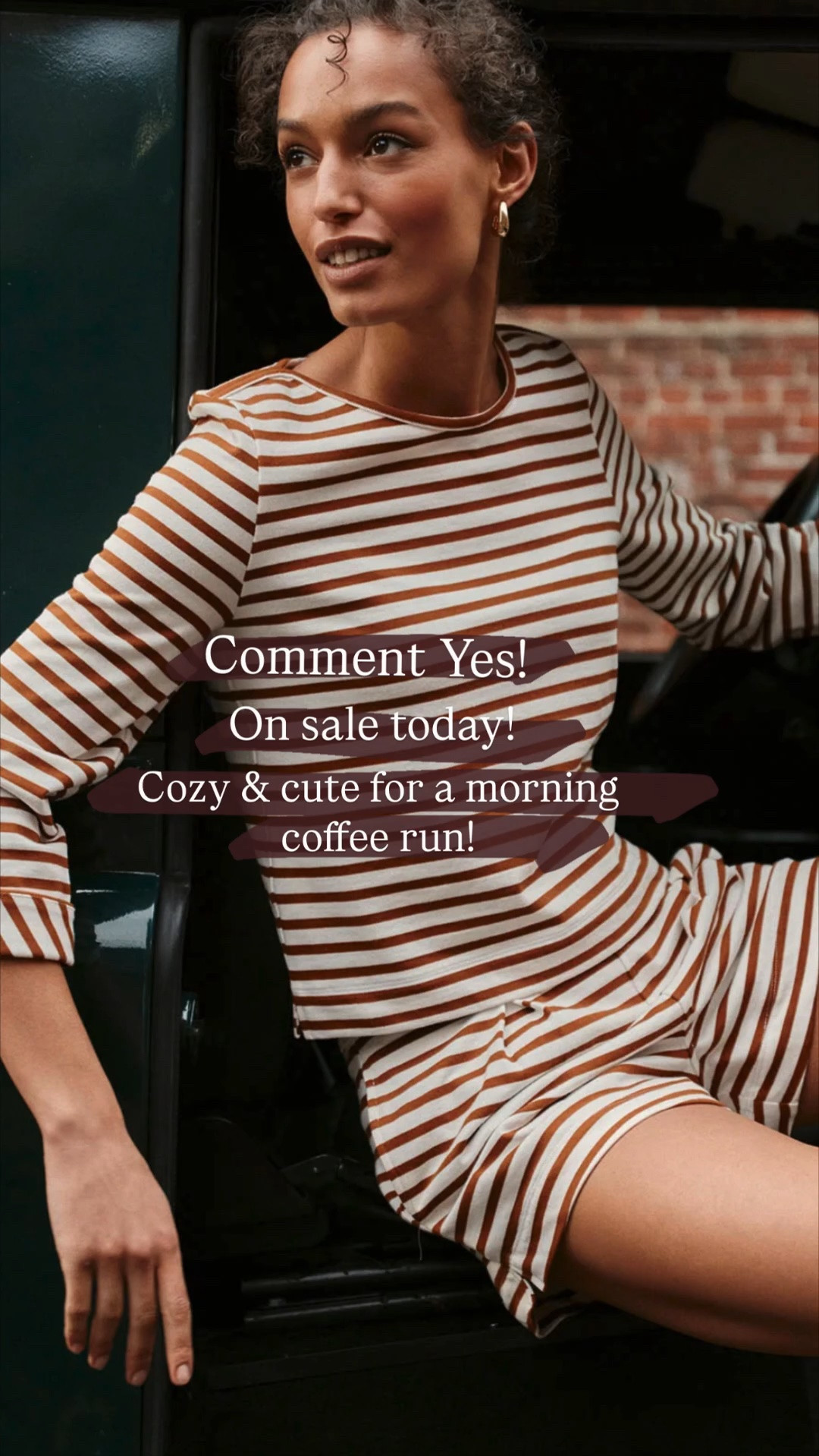 Brown stripe set on sale today!