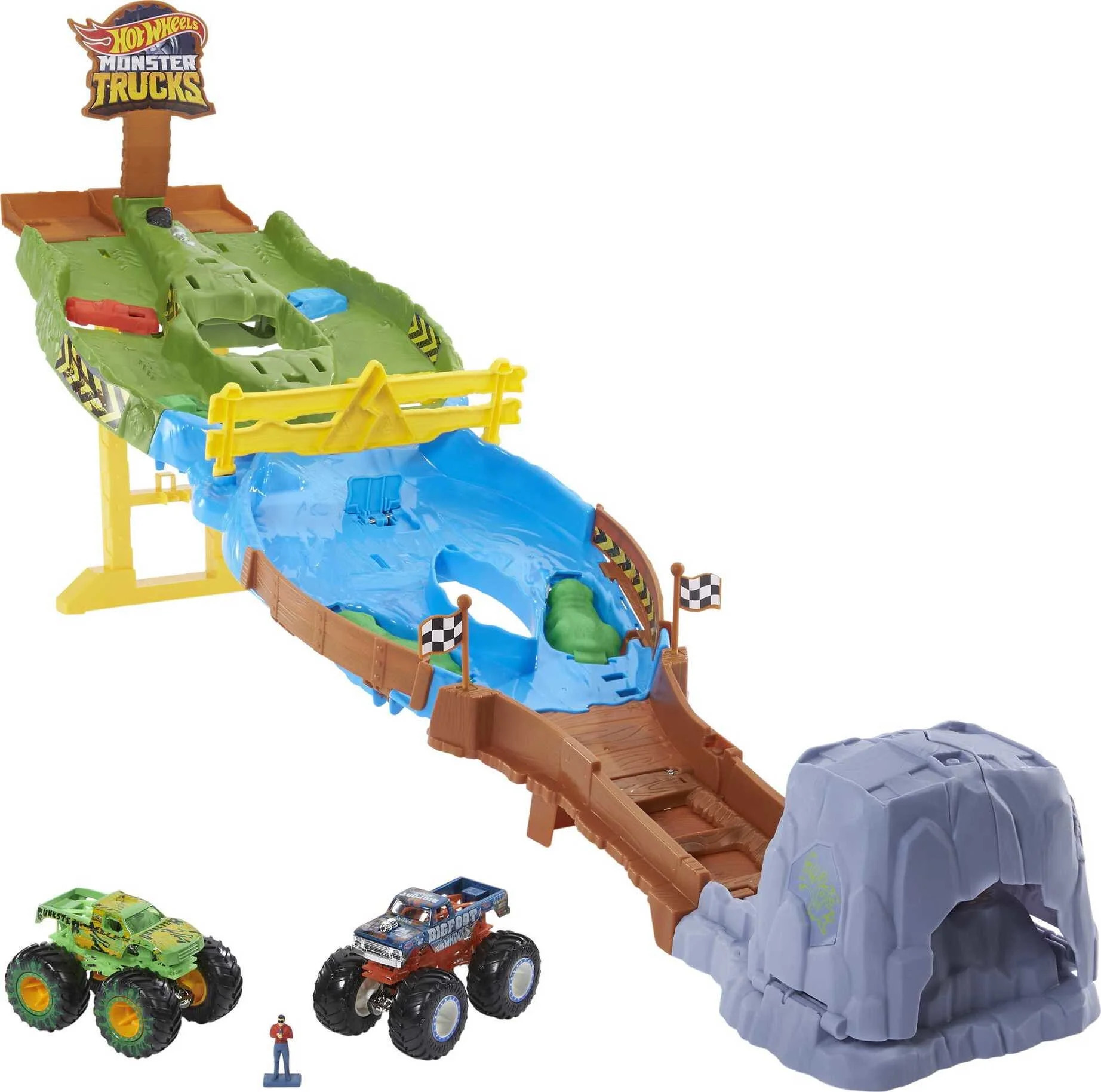 Hot Wheels Monster Trucks Toys Wreckin’ Raceway Track with 2 Trucks - Walmart.com | Walmart (US)