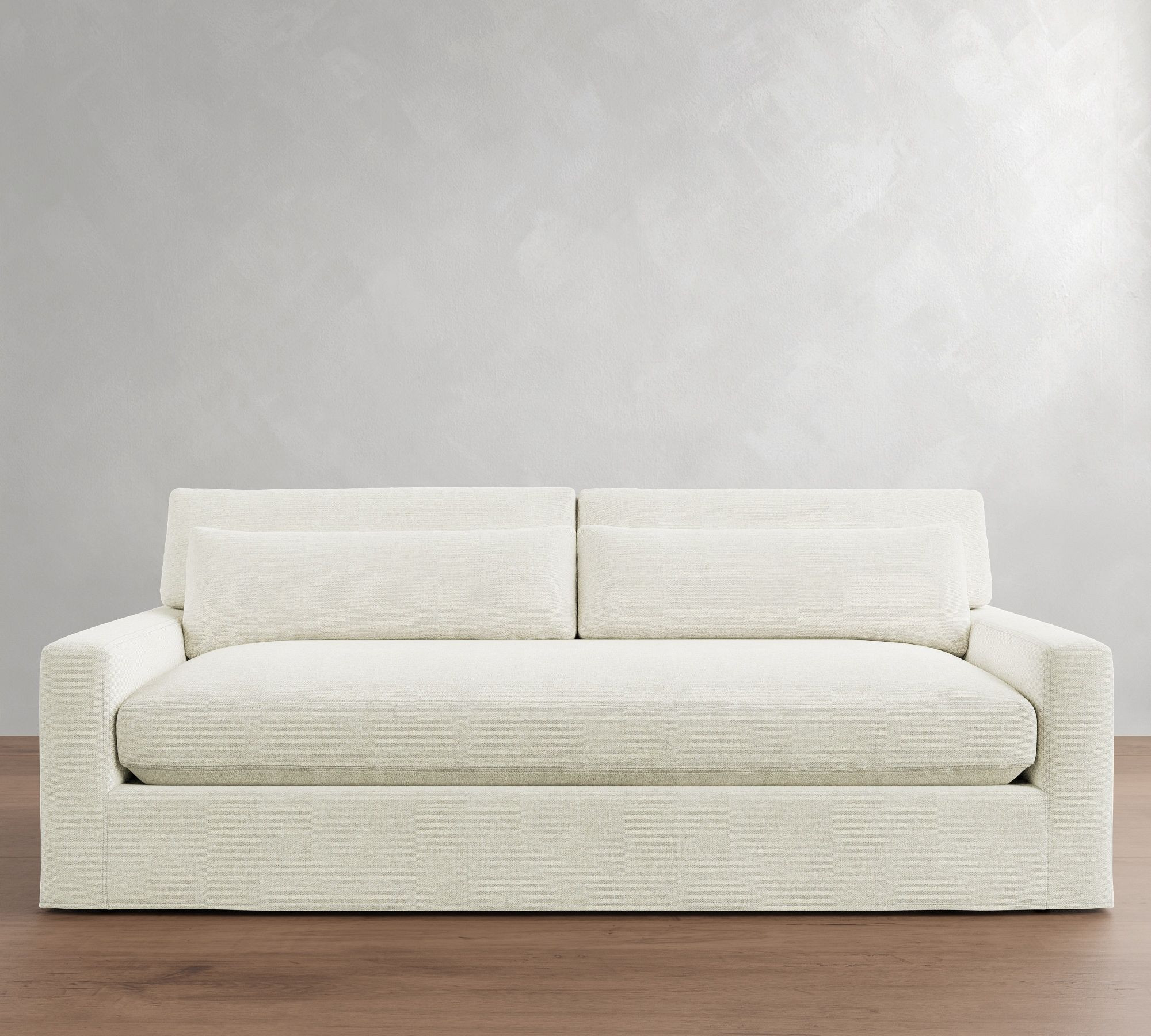 PB Comfort Modern Square Arm Deep Seat Slipcovered Sofa (62"–118") | Pottery Barn (US)