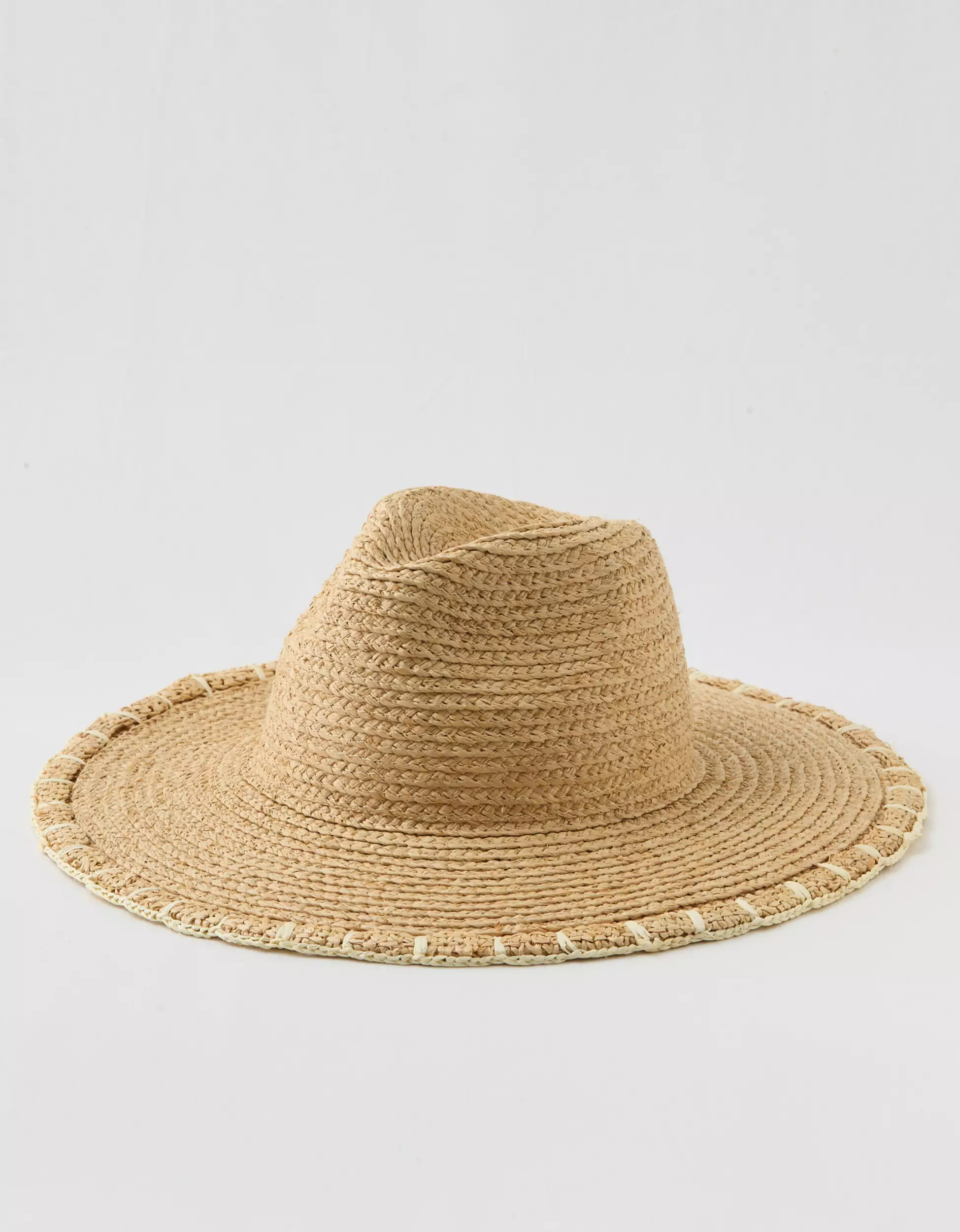 Aerie Crochet Trim Straw Hat | Aerie