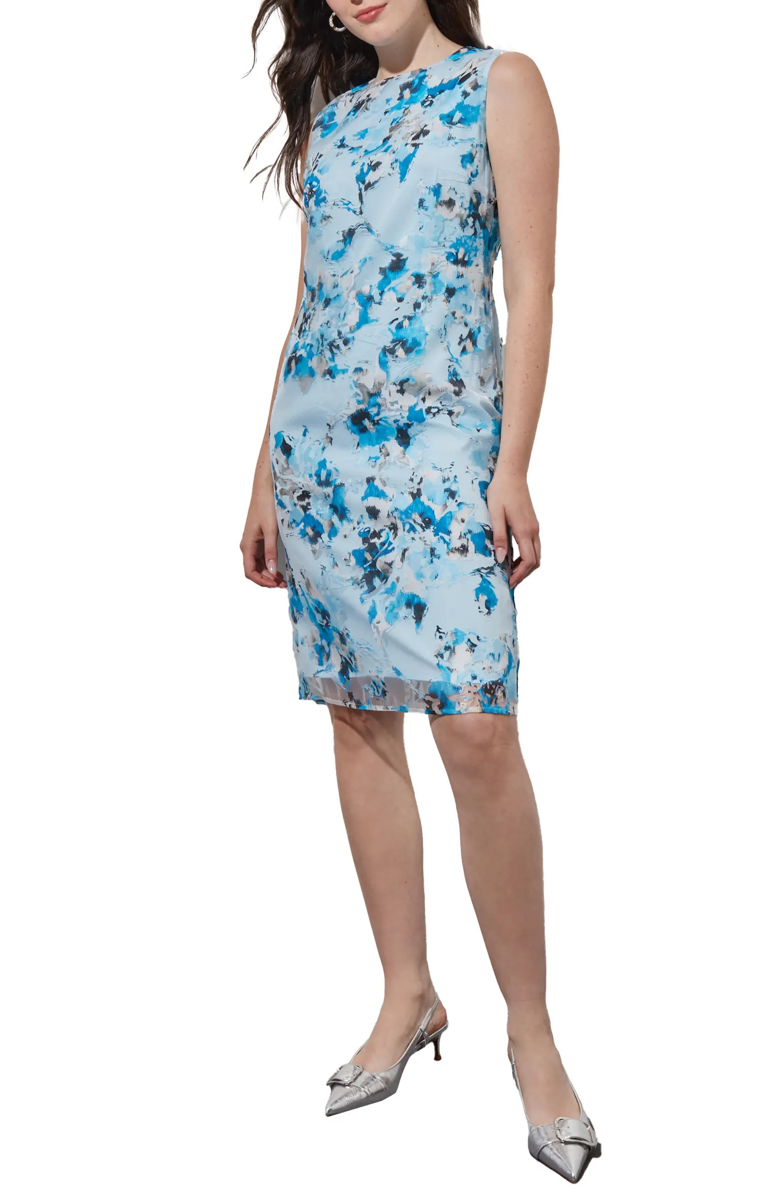 Ming Wang Abstract Print Sleeveless Sheath Dress | Nordstrom | Nordstrom