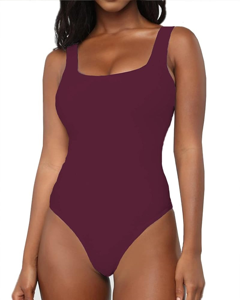 BelleLovin Women's Scoop Neck Bodysuits Sleeveless Tank Top Jumpsuits | Amazon (US)