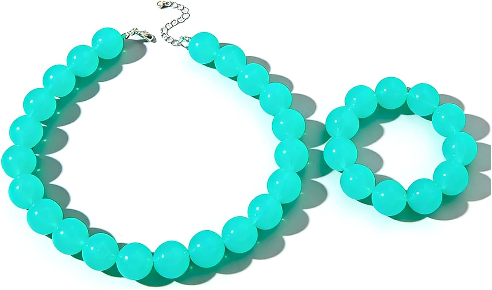 Colorful Chunky Beaded Necklace for Women Acrylic Bead Choker Necklaces Fashion Large Round Beads... | Amazon (US)