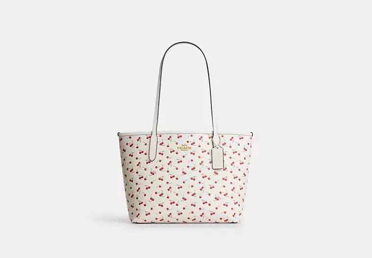 Medium City Tote Bag With Cherry Print | Coach (US)