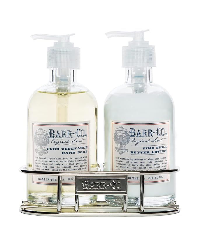 BARR-CO Original Scent Hand Soap & Shea Butter Lotion Duo with Caddy | Amazon (US)