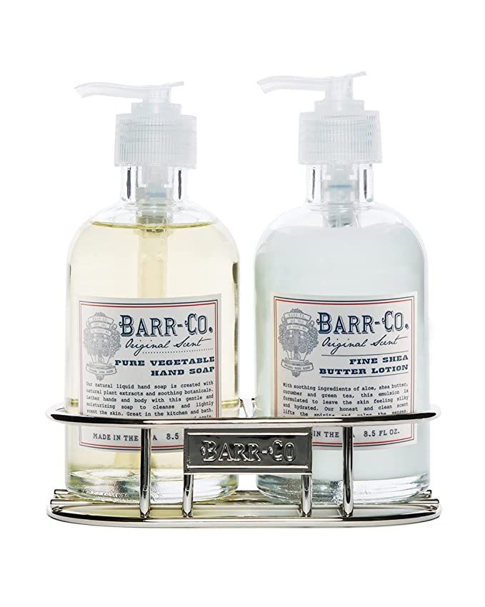 BARR-CO Original Scent Hand Soap & Shea Butter Lotion Duo with Caddy | Amazon (US)