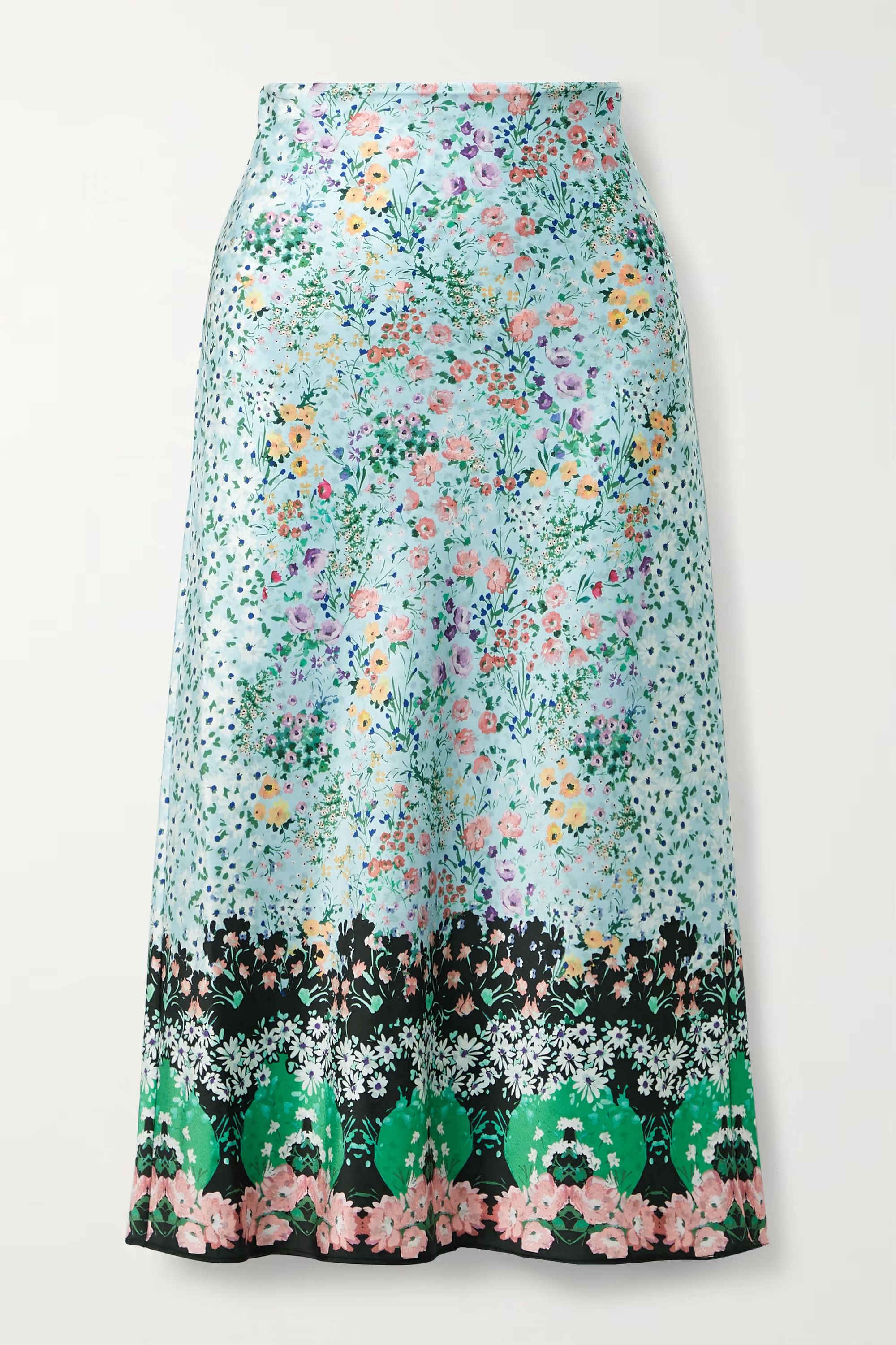 Maeve floral-print satin midi skirt | NET-A-PORTER (US)