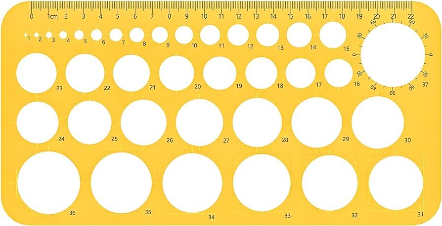 RZDEAL Circle Round Stencil Template Artist Design Drawing Aid Tool (Diameter from 1 mm to 37 mm) | Amazon (US)